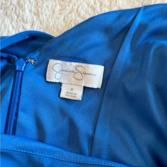 Jessica Simpson Blue Asymmetrical Cut Out Gown - Picture 4 of 5